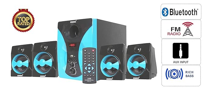 KEKROWN Cortina m-15 DJ 4.1 Channel 9500W PMPO Home Theater System with Inbuilt Bluetooth, FM and USB Player
