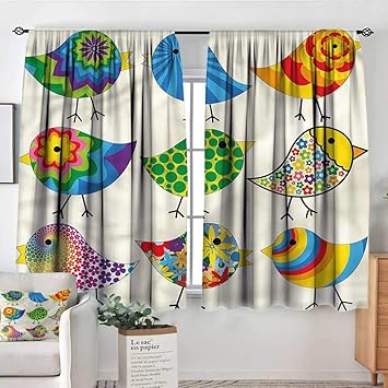 Amazon Com Renteriadecor Birds Patio Door Curtains Ight Bocking
