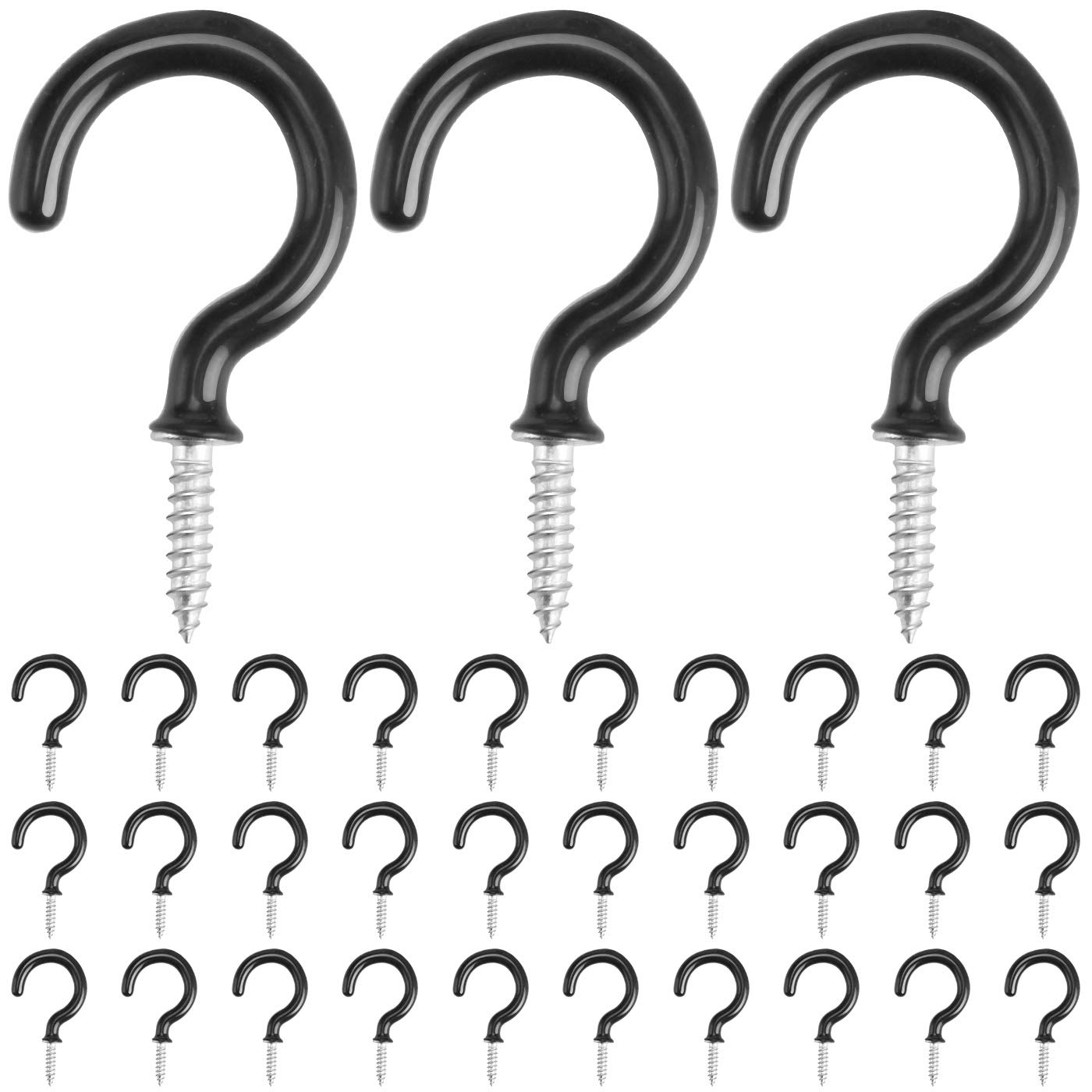 ‎Drado 30 Pcs Cup Hooks Screw in 1/2" Hooks Heavy Duty Ceiling Hooks, Black