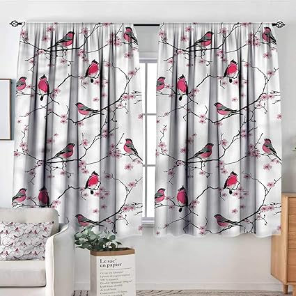 Amazon Com Renteriadecor Asian Door Curtains Bullfinches On