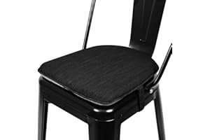 baibu Super Soft Metal Dining Chair Pads Bar Stool Cushion with Ties for Metal Chairs or Bar Stools - One Cushion Only (Gray Black, 14x14x1.5in)