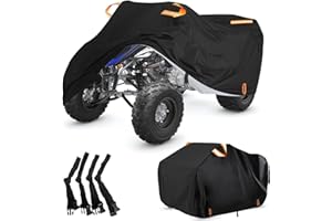 INEZARI ATV Cover Waterproof Outdoor Heavy Duty, 300D Oxford 4 Wheeler Cover for Yamaha Grizzly Raptor 350 700R YFZ 450R Polaris Sportsman 450 500, Quad Cover with Lock Buckles All Weather Protection