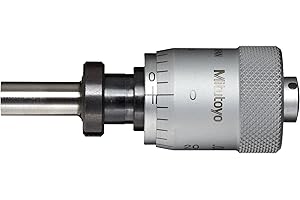 Mitutoyo 148-356 Large Micrometer Head, 0-0.25" Range, 0.001" Graduation, Plus /-0.0001" Accuracy, Plain Thimble, Clamp Nut, 