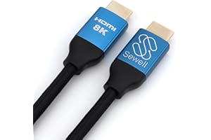 Sewell HDMI 2.1 Certified Ultra High Speed Cable, 8K 60Hz, 4K 144Hz/120Hz, 48Gbps, Dynamic HDR, eARC, Braided Cord with Anodi