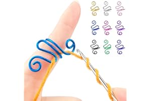 Handmade Crochet Rings, Belifair Adjustable Crochet Tension Ring for Knitting and Crocheting, Crochet Gift for Knitting Lovers - Size 7-11, Sky Blue