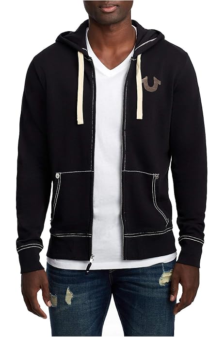 True Religion mens Buddha Logo Zip 