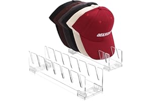 COKIHOM Hat Stand for Baseball Caps, 2 Pack Clear Hat Organizer for 14 Baseball Caps, Hat Rack for Caps Display and Organization, Hat Holder for Bedroom, Closet, Dresser, Entrance, Office