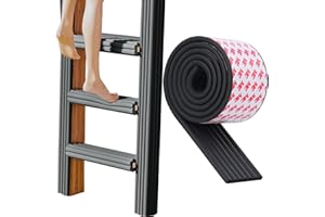 TFXXSJWY Bunk Bed Ladder Pads, Self-Adhesive Bunk Bed Ladder Cover, Bunk Bed Step Foam Padding, Ladder Step Pads Loft Bed, Soft Extra-Wide Edge Protector, Furniture 6.5 Ft Black