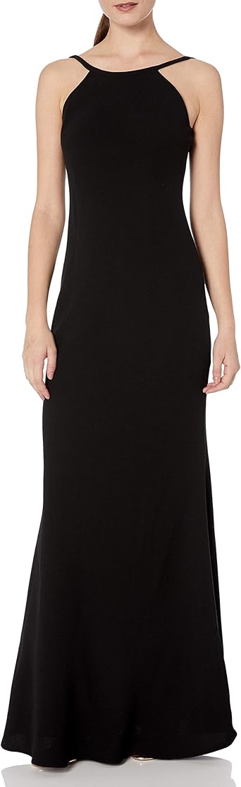 calvin klein crepe halter gown