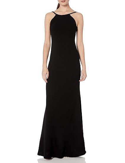 calvin klein crepe halter gown