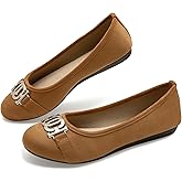 YEOGOR Women's Ballet Shoes Comfortable Slip on Round Toe Flat Casual Shoes for Walking, Driving, Dressy