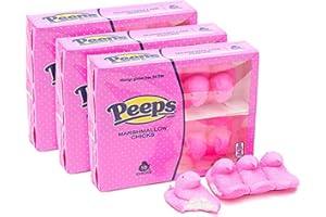 10 Count Peeps Pink Chicks Marshmallows, Candy Easter Basket Stuffer, Pack of 3