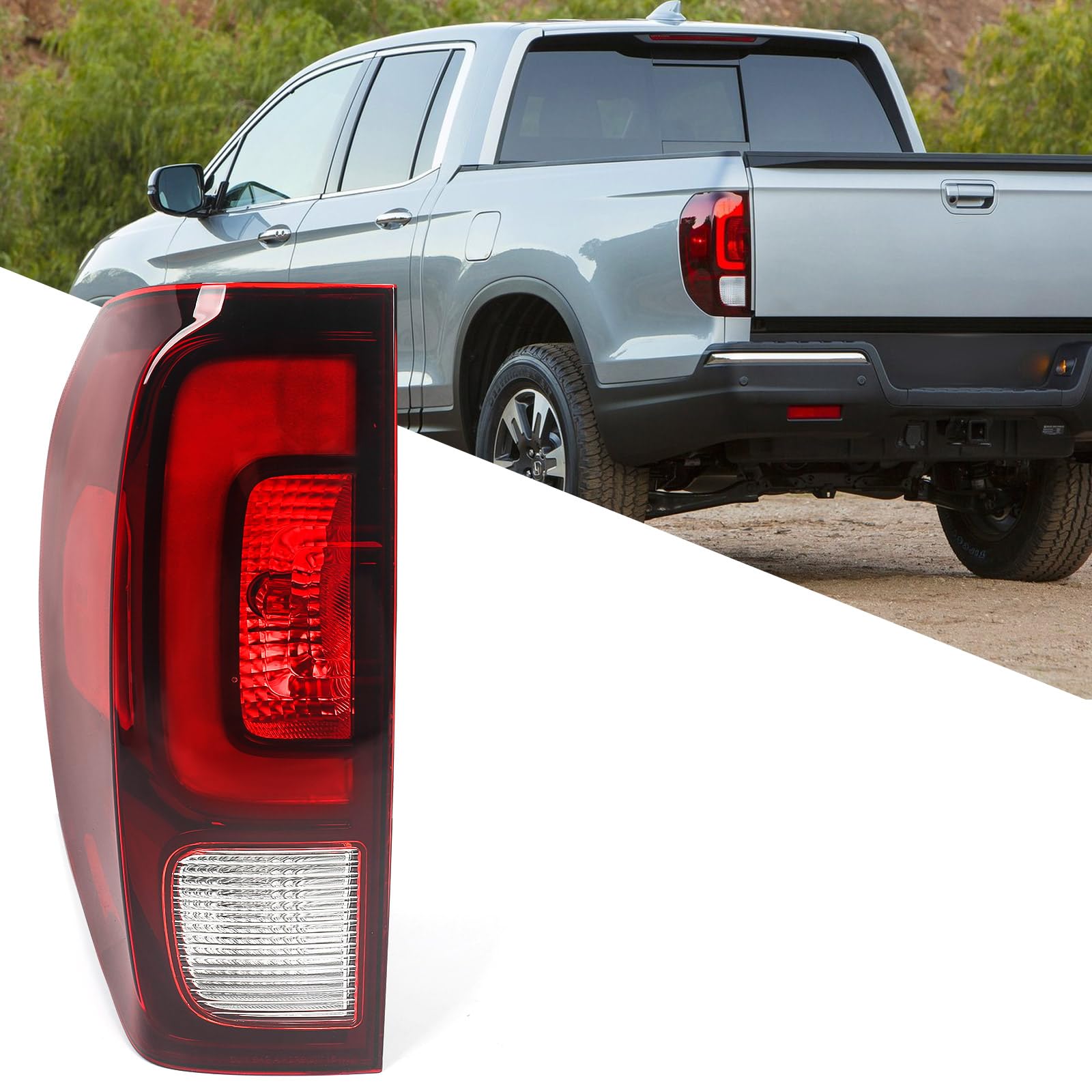 Photo 1 of Huray Tail Light for Honda Ridgeline 2017-2023 [33550-T6Z-A02] OE Tail Lamp Replacement (Driver Side (Left))