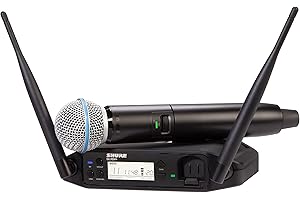 Shure GLXD24+/B58 Dual Band Pro Digital Wireless Microphone System for Church, Karaoke, Vocals - 12-Hour Battery Life, 30m Ra