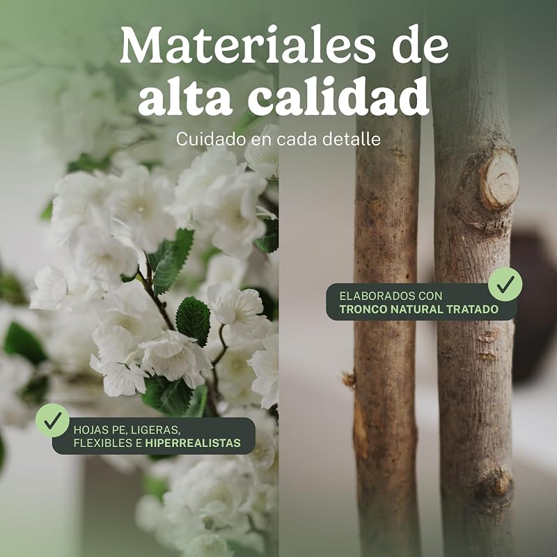 Almendro Artificial 105 cm - Arbol con Flores Blancas de Interior — foto 5 de 7
