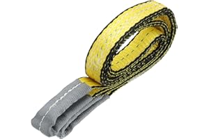 PATIKIL Lift Strap 1" x4', 2-Ply Polyester Tie Down Web Straps 3100lbs Capacity for Lifting Moving Rigging Hoisting, Yellow