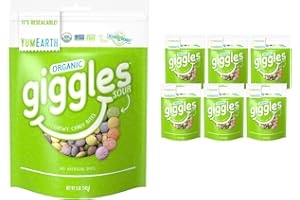 YumEarth Organic Sour Giggles Chewy Candy, Pack of 6 (5 Oz) - Allergy Friendly, Non GMO, Gluten Free, Vegan