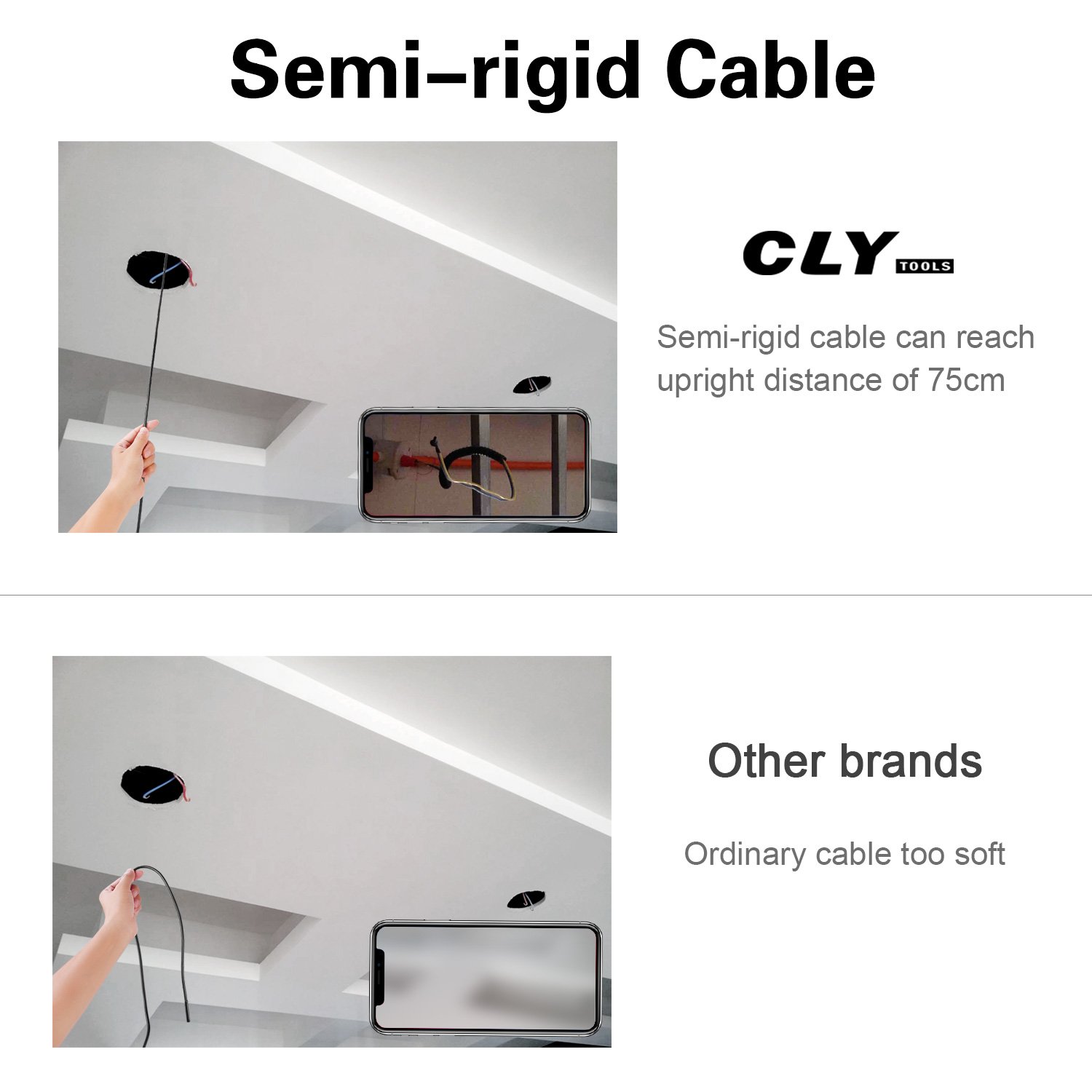 USB Endoscope Inspection Camera for IPhone/Android 2.0MP CMOS 1080P HD Waterproof Borescope Snake Camera -16.5FT