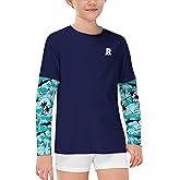 Remimi Unisex Kids Rash Guard SPF 50+ Long Sleeve Sun Shirt Athletic Fishing Shirts 3-12 Years