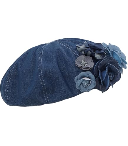 Denim Beret Hat for Women Stylish Blue Jean French Painter's Hat