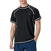 Men's Swim Shirts Rash Guard Short Sleeve UPF 50+ UV Sun Protection SPF Shirt Quick Dry Swimming Fishing Water Beach T Shirts
