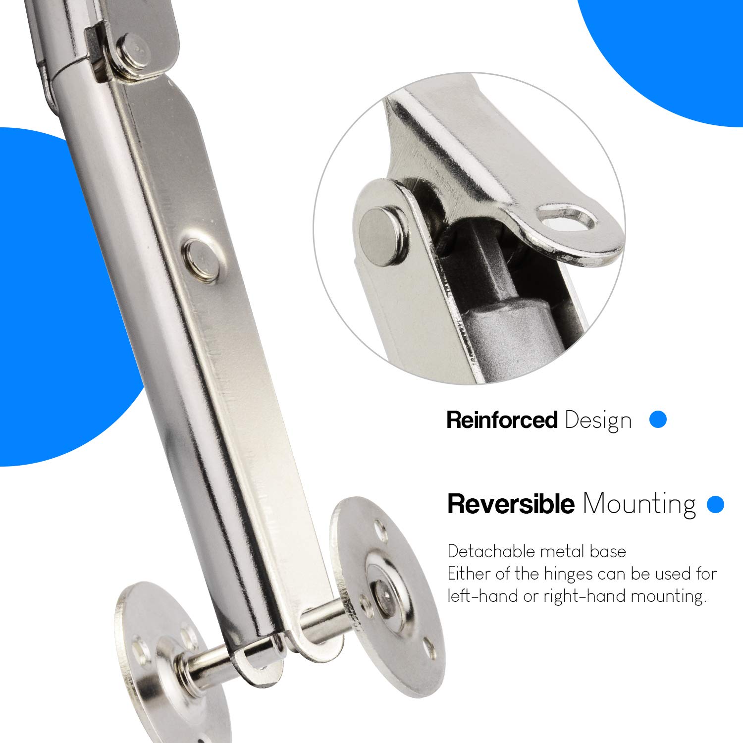 Douper 200N/30lb Gas Strut Lid Support Hinge, Heavy Duty Soft Close Lid