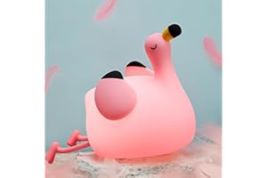 FAMIDUO Flamingo Night Light for Kids,Pink Flamingo Gift, Silicone LED Squishy Animal Lamp,Dimmable/Timer Nursery Nightlight for Baby, Rechargeable Touch Bedside Lamp, Bedroom/Dorm Decor,Girls Gifts