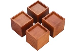 TomGear 4-Inch Solid Pine Furniture Risers – 2000LBS Capacity, Tool-Free Install, Natural Wood Design for Beds, Sofas & Desks (4 Inch)