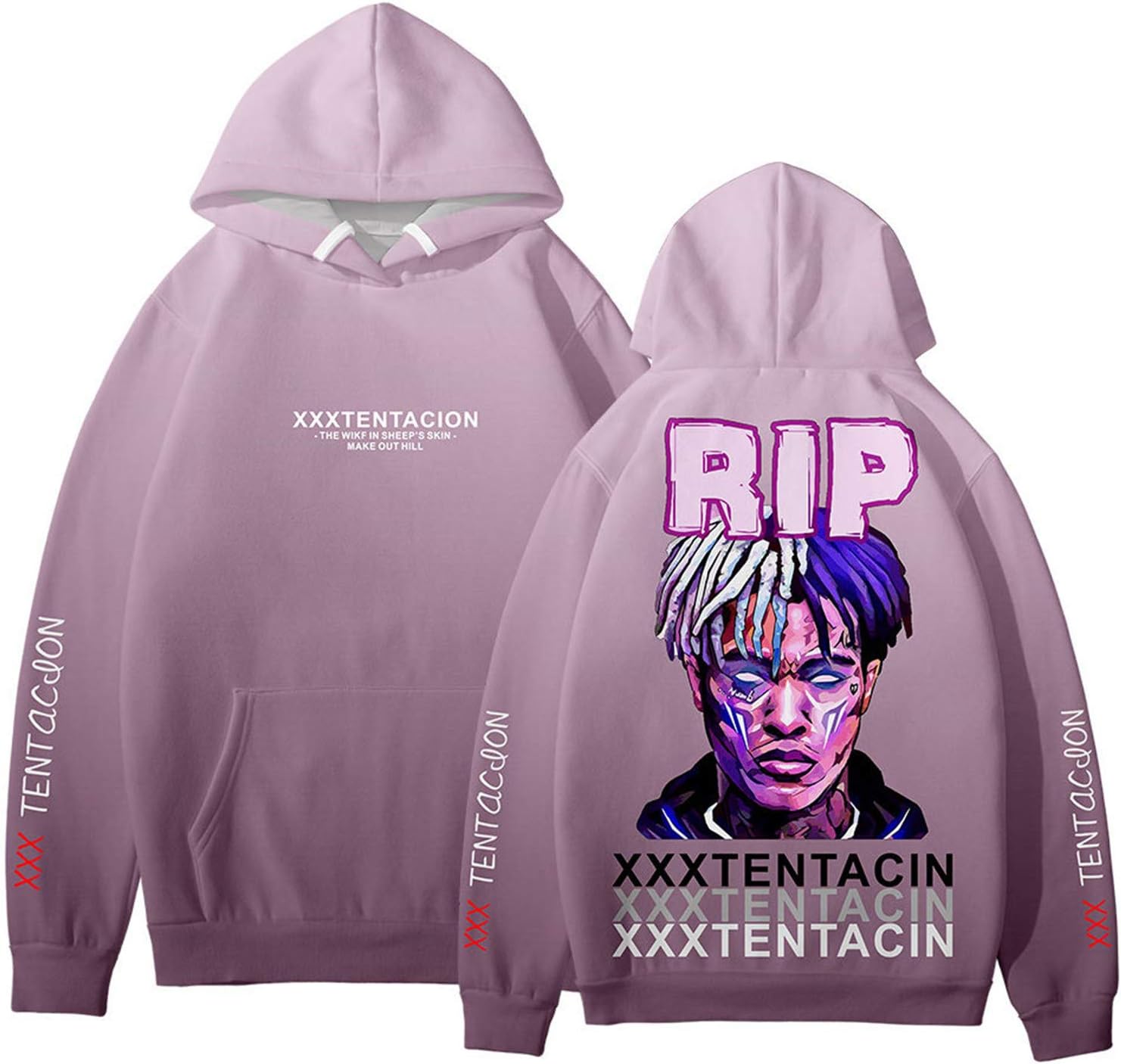 Vibome Xxxtentacion Hoodie 3D Print Hooded Men and Women Turtleneck Pullover