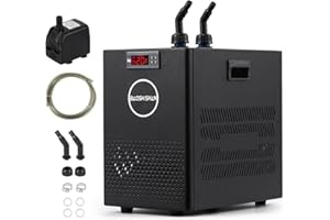 BAOSHISHAN Aquarium Chiller 26gal Aquarium Cooler 1/13 HP Water Chiller for Aquarium with Compressor Refrigeration Quiet Desi