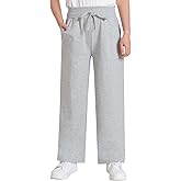 Weintee Women's Petite Wide Leg Sweatpants Double Waisted