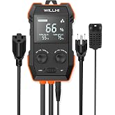Willhi WH2603 Humidity Controller 10A 120V, Digital Humidistat | Humidistat Controlled Outlet Plug Switch for Humidifier Dehumidifier Reptile Tank Terrarium Greenhouse Mushroom Grow Tent