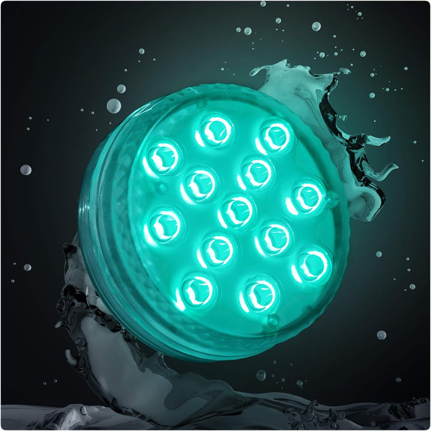 PRECORN Waterproof LED Light for Aquarium Garden, Bathtub, Decoration and much more, Pool Lighting, 13 LEDs for Underwater