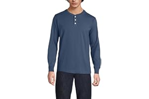 Lands' End Men's Super-T Long Sleeve Henley Shirt