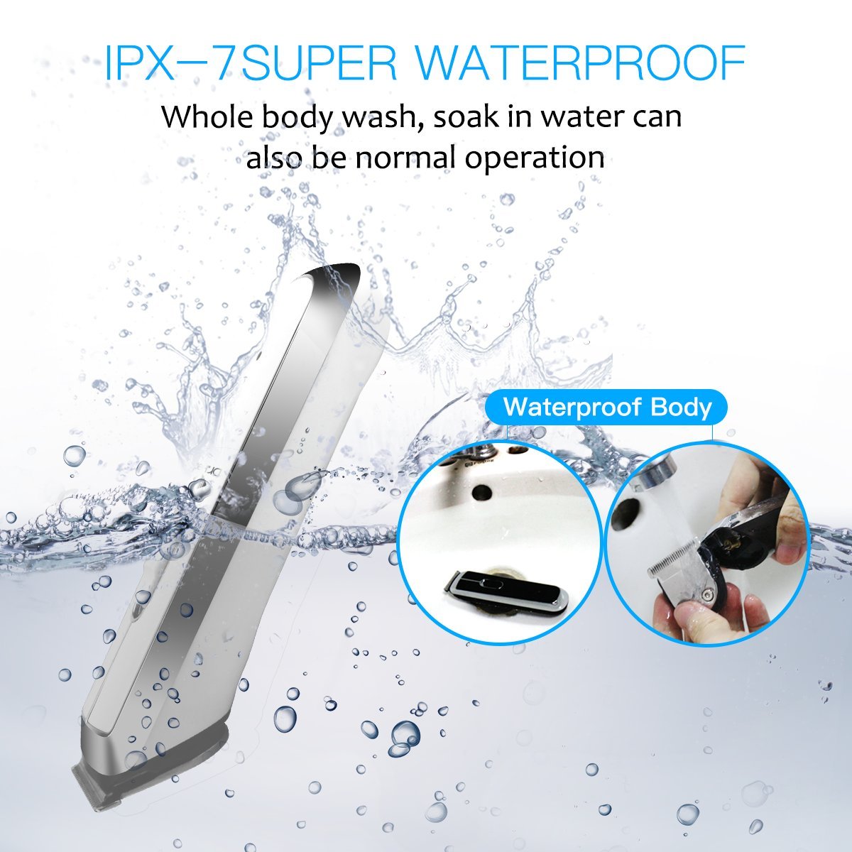 Dr.HeiZ Professional Hair Clippers-Rechargeable Haircut Kit,Wireless Fashion Hair cutting,Hair Trimmers for kids and adults(White)