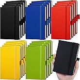 Laumoi 20 Pack Pocket Notebook Journals 3.7" x 5.7" Hardcover Small Mini Pocket Notebooks with Pen Holder A6 Lined Journal with 100 Gsm Paper(Black, Blue, Green, Red, Yellow)