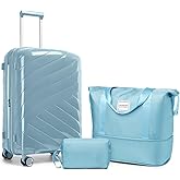TRIPLAYER Carry On Luggage 22x14x9 Airline Approved, 20 Inch Expandable Hardshell Luggage Carry-on Suitcases with Spinner Wheels, Carry On Suitcase Set for Women (BLUE)