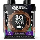 Optimum Nutrition Ultra-Filtered Milk Protein Shake, Chocolate, 11oz, 4ct | Ultra-filtered milk protein shake, 30g protein, 8g fiber, 190 calories, low sugar, lactose-free, no artificial flavors