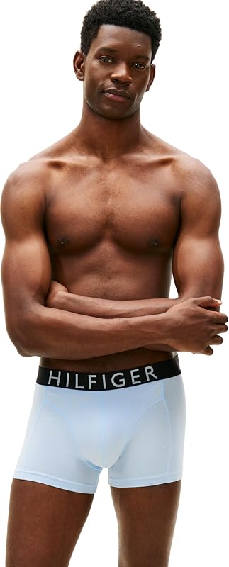 Herren 3er Pack Boxershorts Trunks mit Logobund, Mehrfarbig (BRZ Blu/Blk/Blu Jn), L — Foto 7 von 7