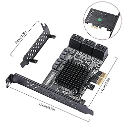 MZHOU PCIe SATA Card 8 Port with 8 SATA Cables and