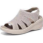 YESWIN Womens Wedge Sandals Platform Walking Sandals Open Toe Ankle Elastic Strap Casual Comfortable Summer Dressy