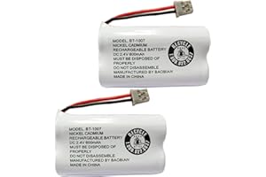 BAOBIAN BT-1007 BBTY0651101 Cordless Phone Battery Compatible with Uniden BT1007 BT904 BT-904 BT1015 BT-1015 BBTY0460001 BBTY0510001 BBTY0624001 BBTY0700001 Panasonic HHR-P506 HHR-P506A(Pack of 2)