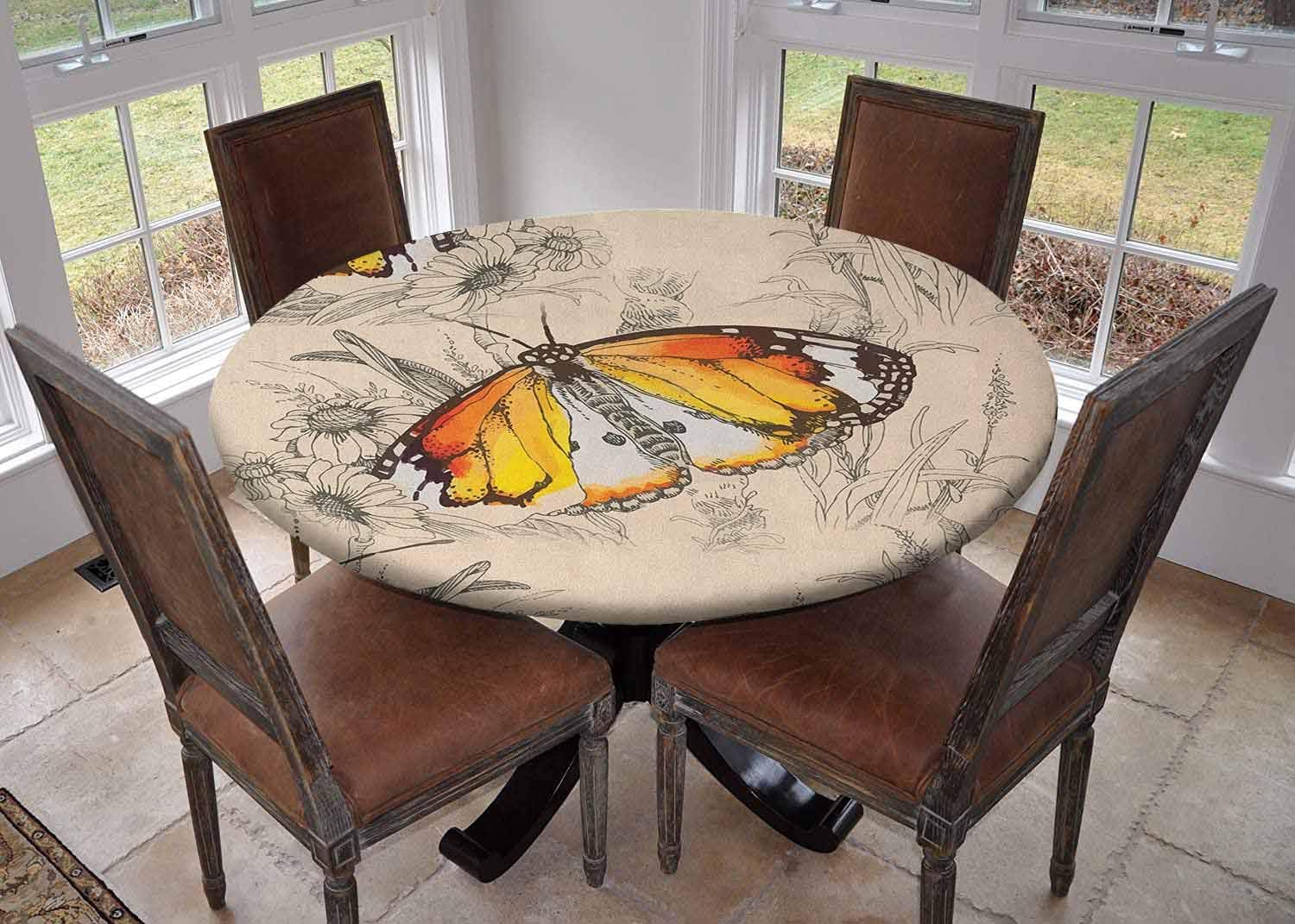 Round tablecloth kitchen decoration,table cover with elastic edges