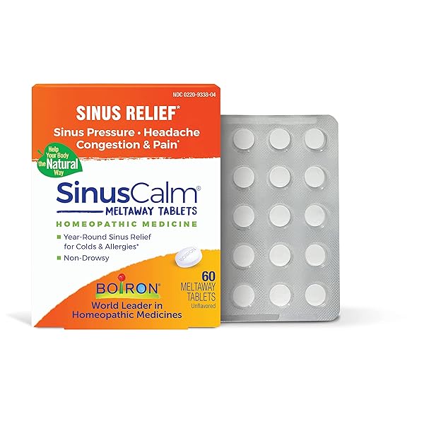 BOIRON SINUSCALM TABLETS FOR SINUS PAIN RELIEF, RUNNY NOSE, CONGESTION, SINUS PRESSURE, HEADACHE – 60 COUNT