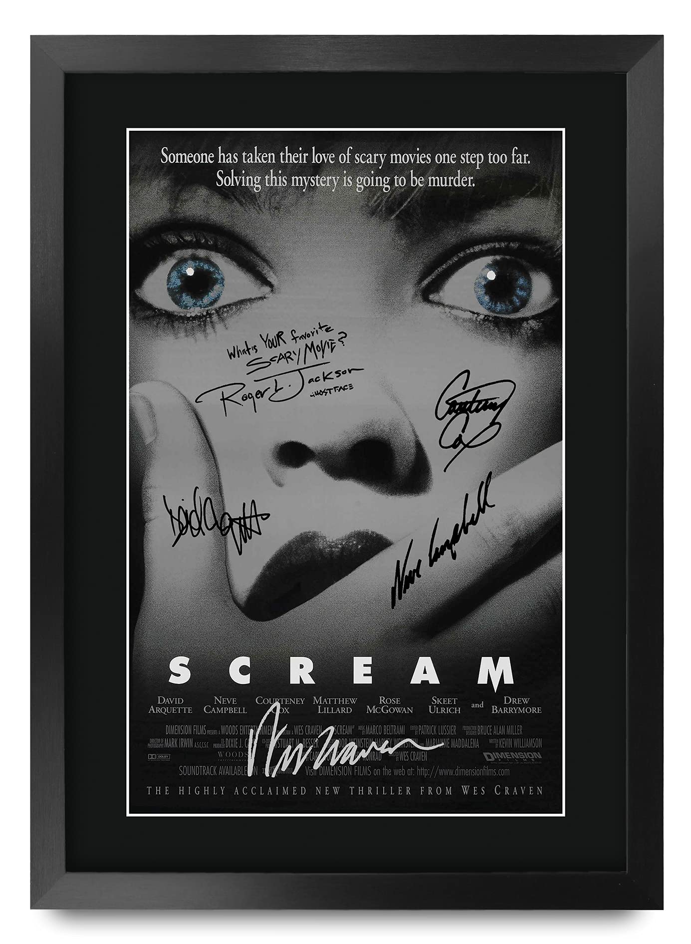 HWC Trading FR A3 Scream 1 Gifts Printed Poster Signed Autograph Picture for Movie Memorabilia Fans - A3 Framed
