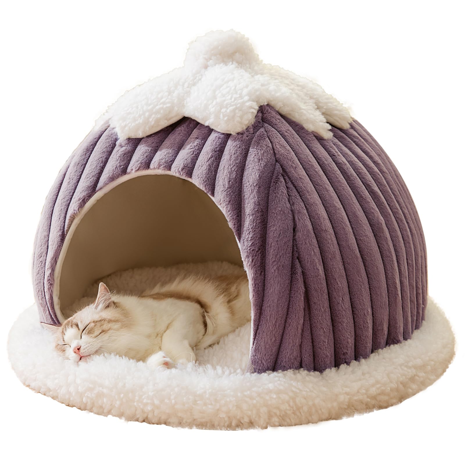 Photo 1 of SEIMMIE Cat Cave Bed for Indoor Cat - Cat Cave Beds with Machine Washable Slip Resistant Bottom,Kitten Bed,Pumpkin Cat Beds