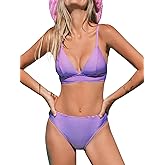 CUPSHE Women Bikini Set Solid Color Sexy Triangle Two Piece Swimsuit