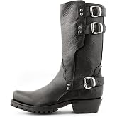 7L SIETE LEGUAS - Men's Leather Biker Boot Track Sole Style 1805