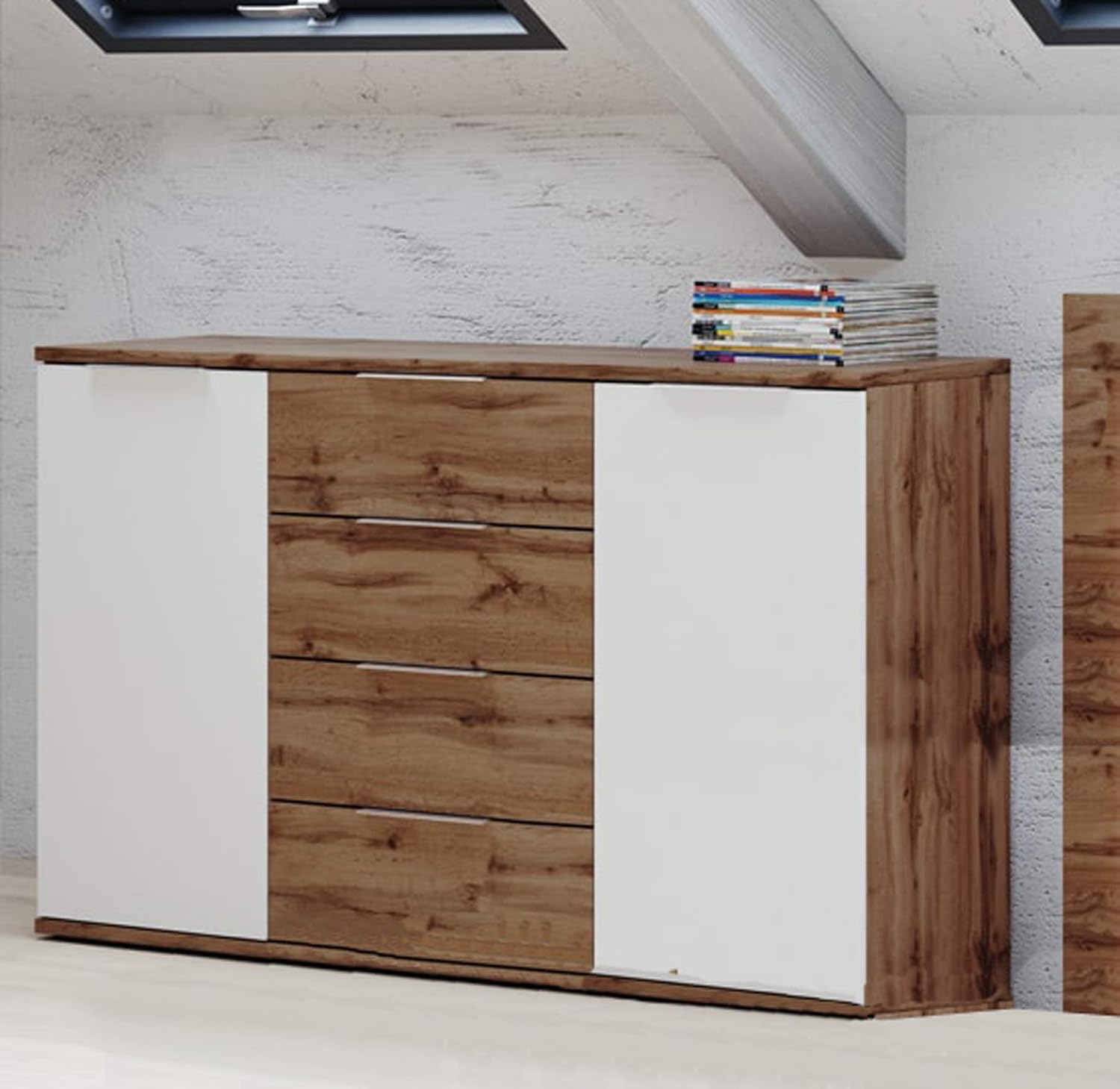 Amazon Brand Movian 2Door, 4Drawer Sideboard , 150 x 90 x 38 cm