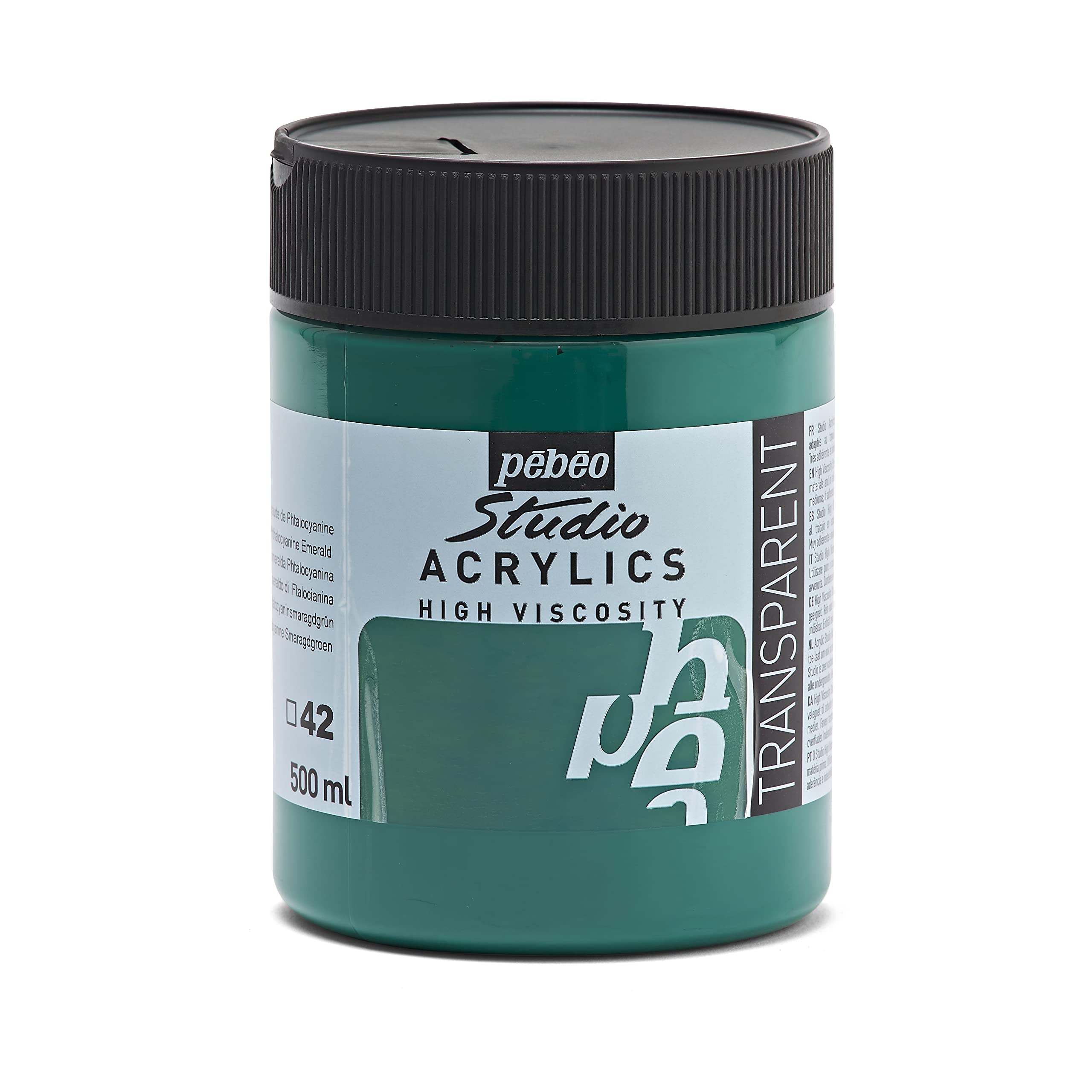 PEBEO 171042 500 ml Studio Acrylic Paint, Phtalocyanine Green — image 1